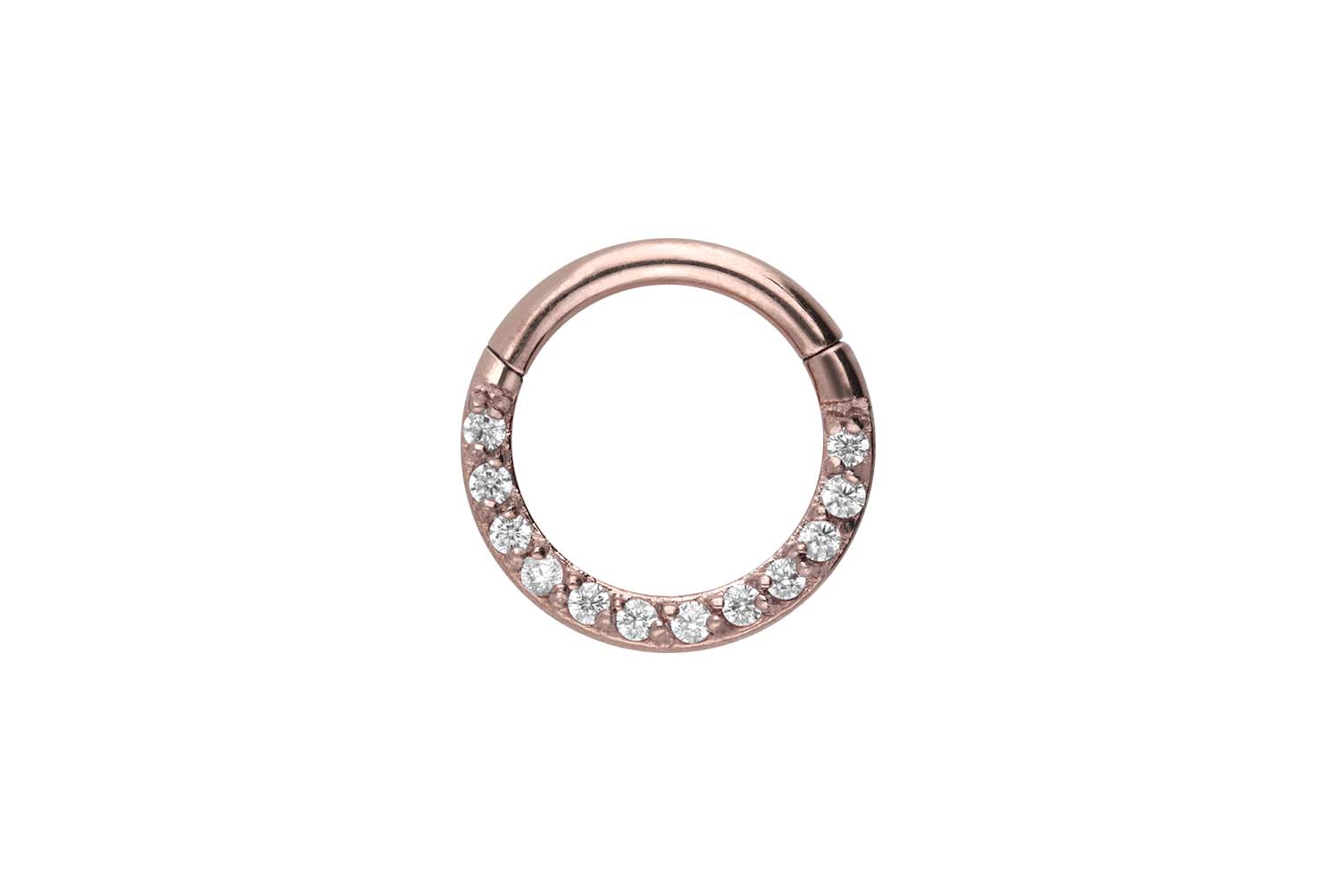 Surgical steel segment ring clicker SETTED CRYSTALS